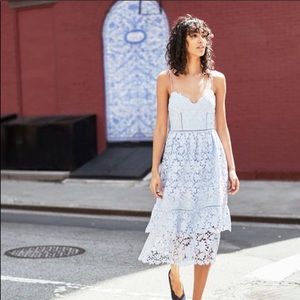 Club Monaco Blue Tiered Lace Cocktail Dress